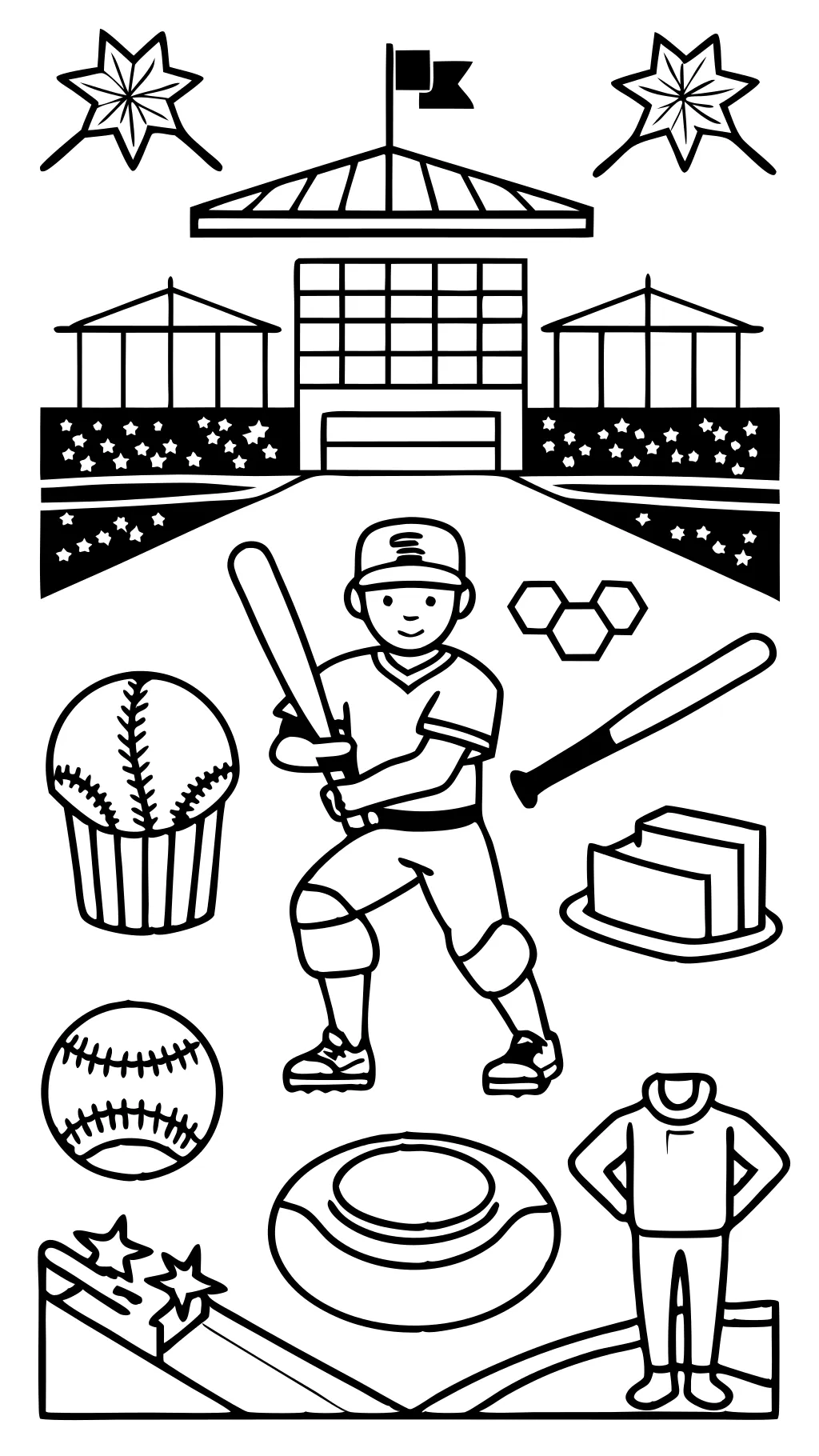 Pages de livres de coloriage de baseball